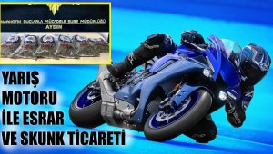 Durdurulan yarış motosikletlerinden uyuşturucu çıktı
