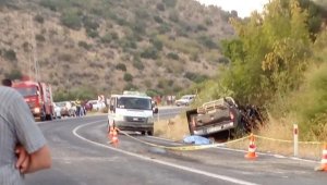 Kamyonetin üzerine kaya düştü: 1 ölü, 3 yaralı