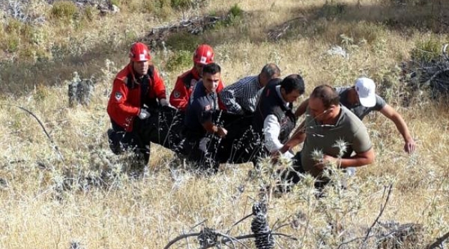 Uçuruma yuvarlanan kamyonet sürücüsü öldü
