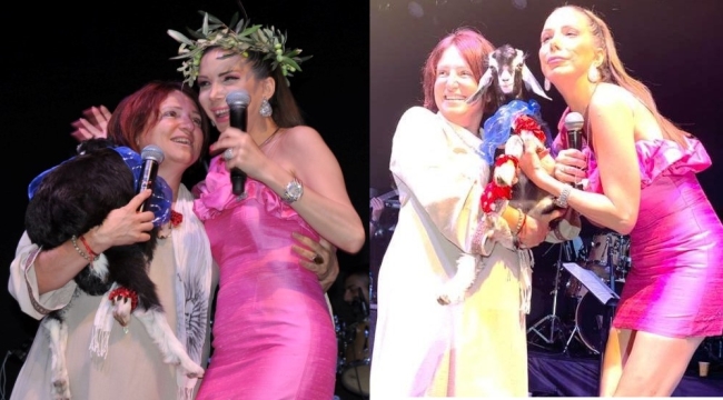 Belediye başkanı, Tuğba Özerk'e keçi hediye etti