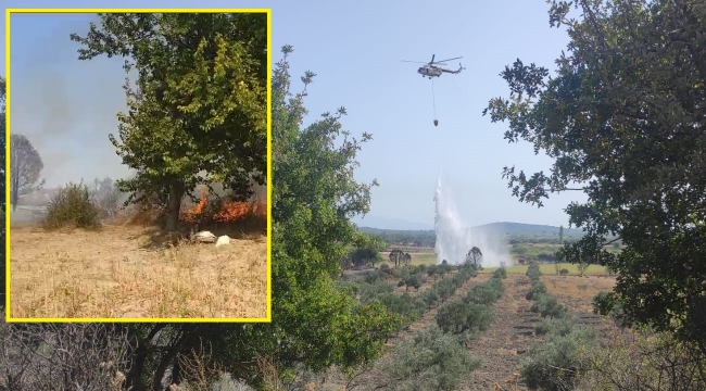 İtfaiye ve helikopter anında müdahale etti