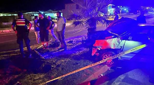 Kadın sürücü direğe çarptı, hayatını kaybetti