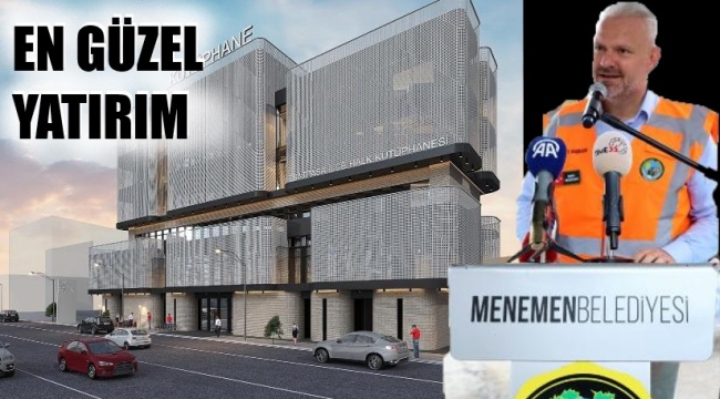 Menemen'in merkezine modern kütüphane