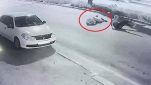 1 kişinin öldüğü, motosiklet kazası kamerada