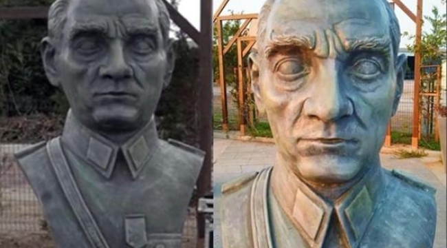 Çanakkale'de tepki çeken Atatürk büstü 'birkaç deneme' içinmiş