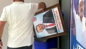 Tanju Özcan'ın partideki fotoğrafını çöpe attılar