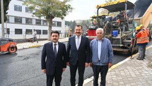 Balıkesir'de kış gelmeden sokaklara sıcak asfalt serimi