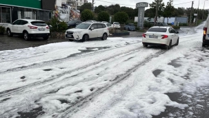 Bodrum'da yol aniden köpürdü!