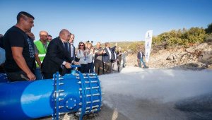 Dikili'ye hayat verecek Yahşibey Sulama Göleti'nde ilk can suyu verildi