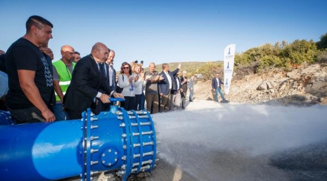 Dikili'ye hayat verecek Yahşibey Sulama Göleti'nde ilk can suyu verildi