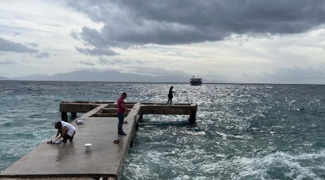 Olta balıkçılarını kuvvetli rüzgarda durduramadı