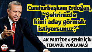Cumhurbaşkanı Erdoğan'dan 4 şehir için temayül yoklaması
