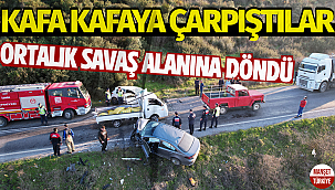 Kafa kafaya çarpıştılar, ortalık savaş alanına döndü: 2 yaralı