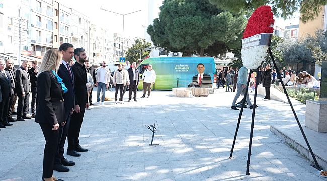 Gaziemir Adayı Doğan'dan Atatürk Anıtı'na çelenk sunumu
