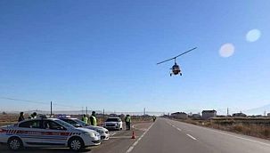 İzmir jandarmasından havadan trafik denetimi