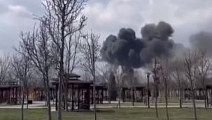 Konya'da eğitim uçağı şantiye alanına düştü