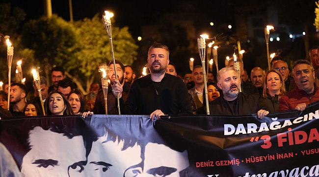 Buca'da 'üç fidan' için anma töreni düzenlendi