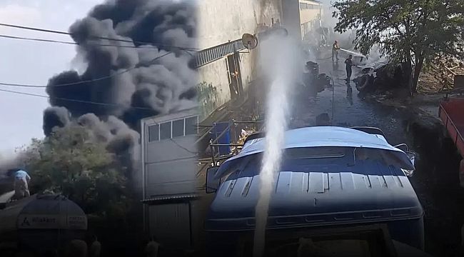 İzmir'de lastik tamircisinde yangın kontrol altında