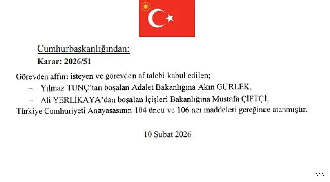 Erdoğan'dan kabinede değişiklik: Adalet ve İçişleri bakanları değişti