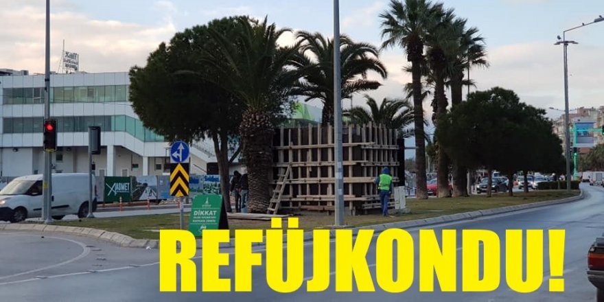 Karşıyaka'da 'refüjkondu' inşaatı sürüyor