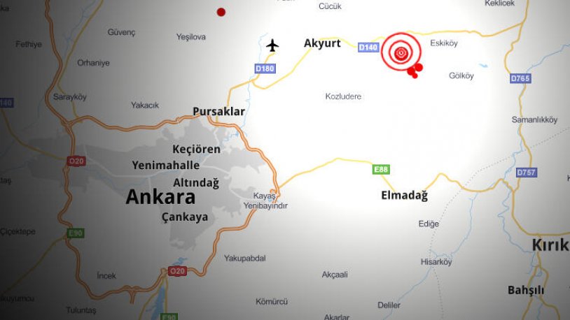 Ankara'da 3.9 büyüklüğünde deprem