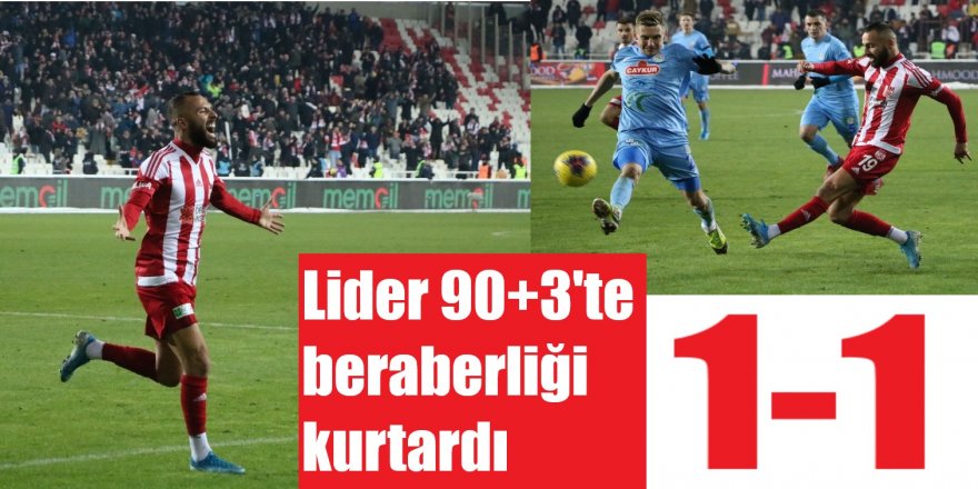 Süper Lig: D.G. Sivasspor: 1 - Çaykur Rizespor: 1