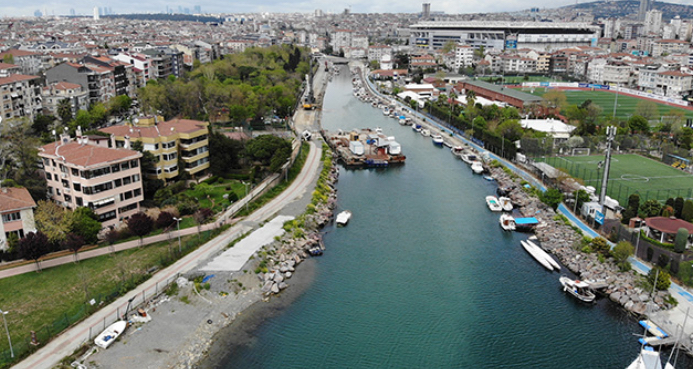 İyileştirilme çalışması sonrası Kurbağalıdere havadan görüntülendi