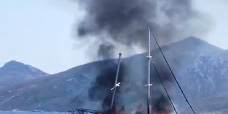 Denizin üstünde sürat botu alev alev yandı